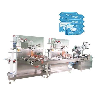 Dây chuyền sản xuất máy đóng gói khăn ướt bằng thép không gỉ 2.8KW
