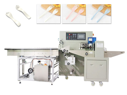 Máy bọc màng composite Bộ đồ ăn Máy đóng gói tự động 3KW