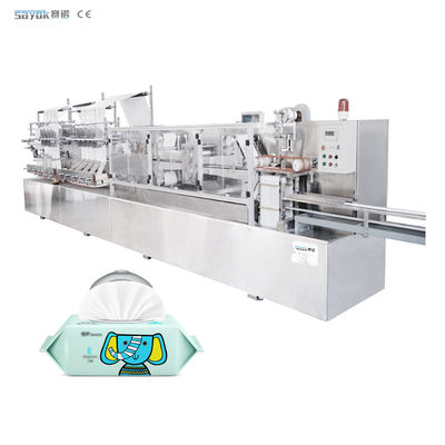 250-350 cắt / phút Máy làm lau ướt tốc độ cao 220v dây chuyền đóng gói tự động đầy đủ