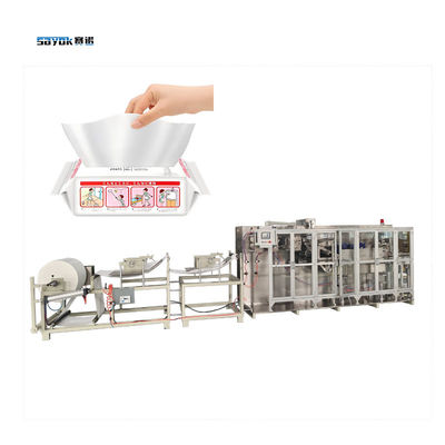 7.5 KW Tự động ướt sàn khăn lau làm máy đóng gói với điều khiển servo 8 bộ ướt đầu
