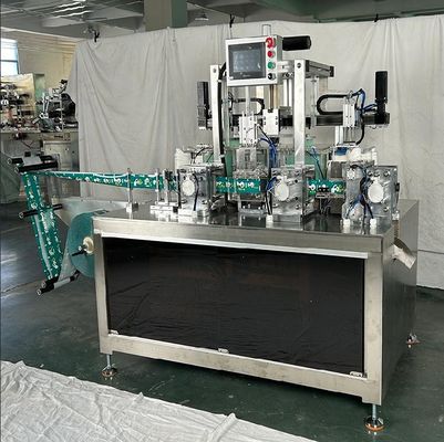 220V 50HZ 3KW Low Voltage Servo Control găng tay PE Máy đóng gói gấp tự động 4 mặt